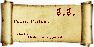 Bobis Barbara névjegykártya